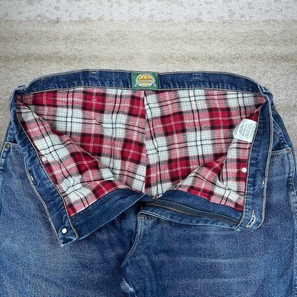 Vintage Flannel Lined Cabelas Jeans Medium Wash Work Wear Denim Relaxed Warm 90s - Picture 5 of 5